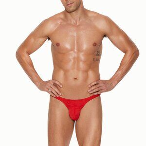 Mens Micro Mini Thong Red Low Rise Underwear